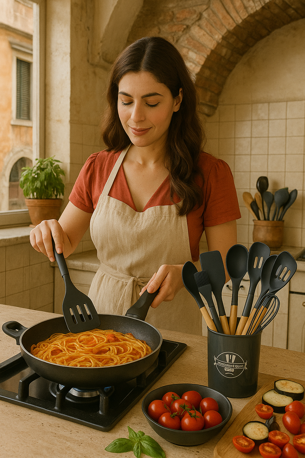 Set 12 utensilios de silicona cocina colores