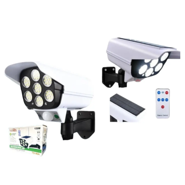 Foco Solar Exterior con Sensor de Movimiento y Diseño de Cámara | IP65 Impermeable