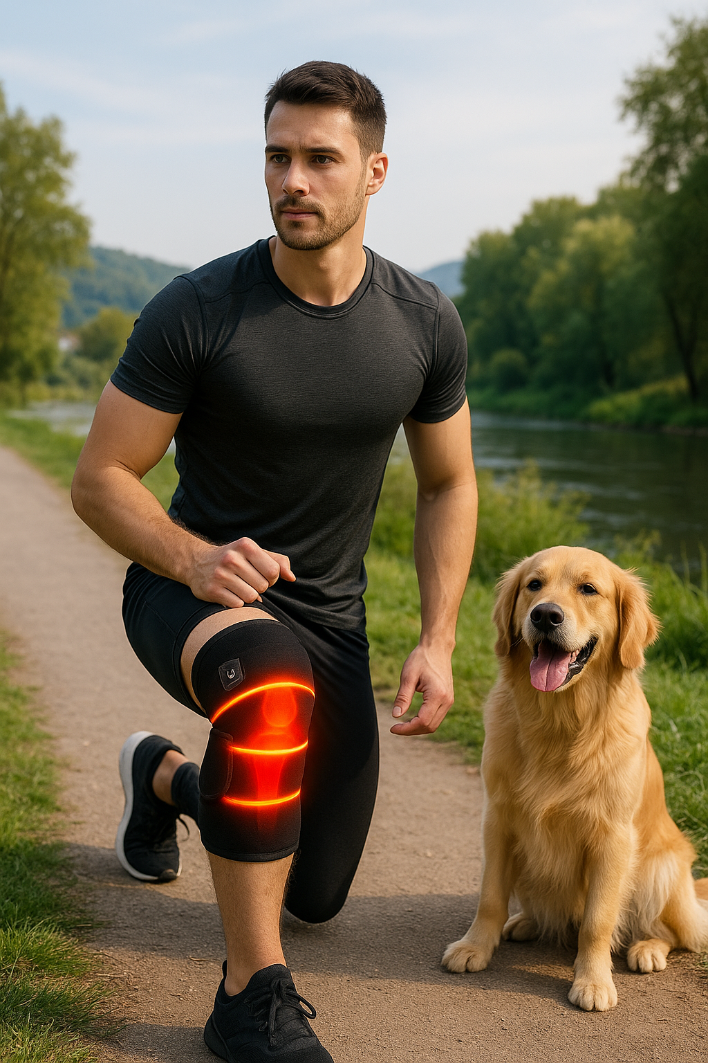 Rodillera Térmica Eléctrica para Dolor de Rodilla – Calefacción USB y Soporte Ajustable