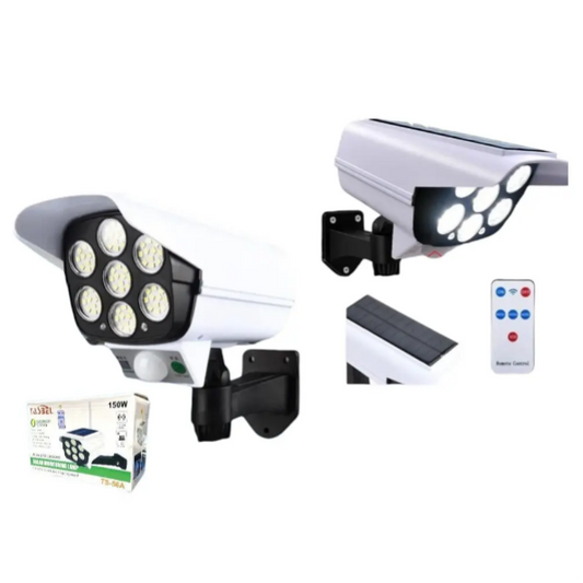Foco Solar Exterior con Sensor de Movimiento y Diseño de Cámara | IP65 Impermeable
