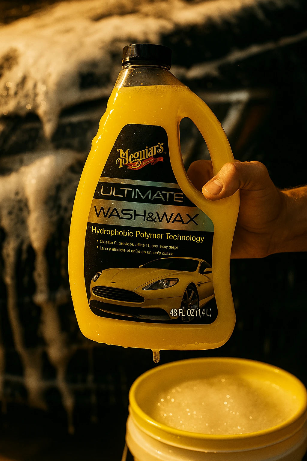 Shampoo Meguiar's Ultimate Wash & Wax 1.4L Para Auto | Brillo y Protección Premium con cera